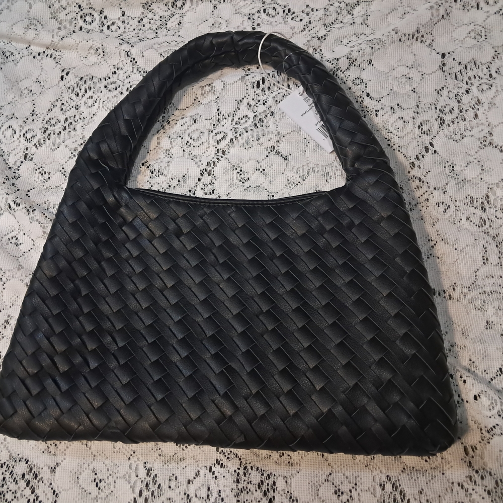 NWT Walter Baker Black Woven Margaux Style Women's Bag - Picture 2 of 5